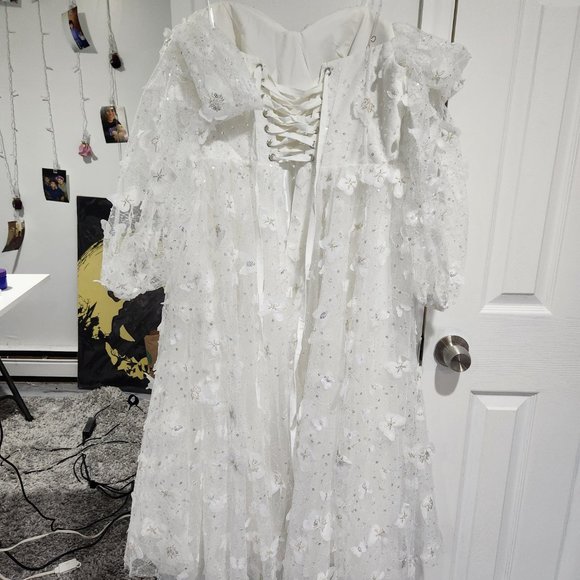 Ava Gowns Wild Butterfly Gown in White - Picture 4 of 11